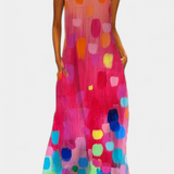 Enna Πολύχρωμο Αμάνικο Φόρεμα με Λαιμόκοψη V