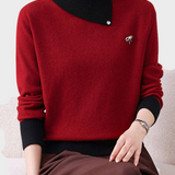 Solvej | Κλασικό Πλεκτό Πουλόβερ με Υψηλό Λαιμό και Αντίθετα Πάνελ