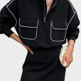 Cayla | Φθινοπωρινό Pullover με Φερμουάρ και Γραμμή Contour