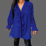 χαλαρά μπλουζάκια μονόχρωμα με βολάν