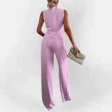 Μελπομένη - Κομψό σετ παντελονιού με αμάνικο τοπ