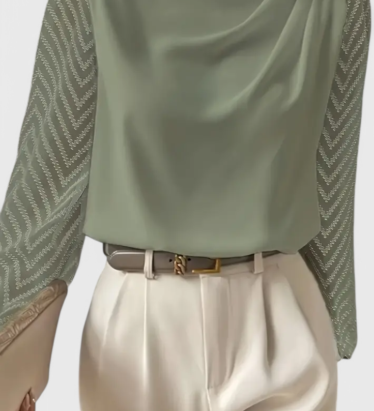 Zaraa Κομψή Μπλούζα με Διάφανες Μανίκες