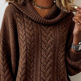 Leslie | Καφέ Oversized Πλεκτή Μπλούζα (Plain Knit)