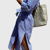 Αγλαΐα - Ριγέ Φόρεμα πουκάμισου