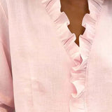 Φαίδρα - Μπλούζα με Ρίγες, V-Λαιμόκοψη και Μακριά Μανίκια