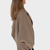 Μπουφάν φαρδιάς γραμμής σε χρώμα κανέλας