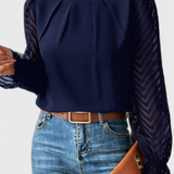 Helga Ναυτική Μπλούζα με Μακριά Μανίκια