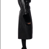KAYA ΜΑΥΡΟ ΔΕΡΜΑΤΙΝΟ ΤΡΕΝΣ ΜΕ ΣΥΝΘΕΤΙΚΗ ΓΟΥΝΑ (BLACK FAUX FUR LEATHER TRENCH COAT)