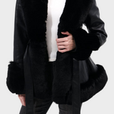 Pavlina | ΜΑΥΡΟ ΠΛΑΣΤΙΚΟ ΠΑΛΤΟ ΜΕ ΖΩΝΗ