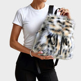 Bernice | Σακίδιο πλάτης από συνθετική γούνα με κορδόνι περίσφιξης