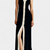 Brielle Αμάνικο Πλεκτό Φόρεμα με Λαιμόκοψη V και Αντίθετα Κουμπιά