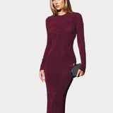 Becky | Μακρύ Φόρεμα Bodycon με Λάμψη και Ανοιχτή Πλάτη