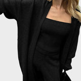 Maurice Πλεκτό Σετ Τριών Τεμαχίων με Μπουστιέ, Ζακέτα και Παντελόνι