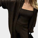 Maurice Πλεκτό Σετ Τριών Τεμαχίων με Μπουστιέ, Ζακέτα και Παντελόνι