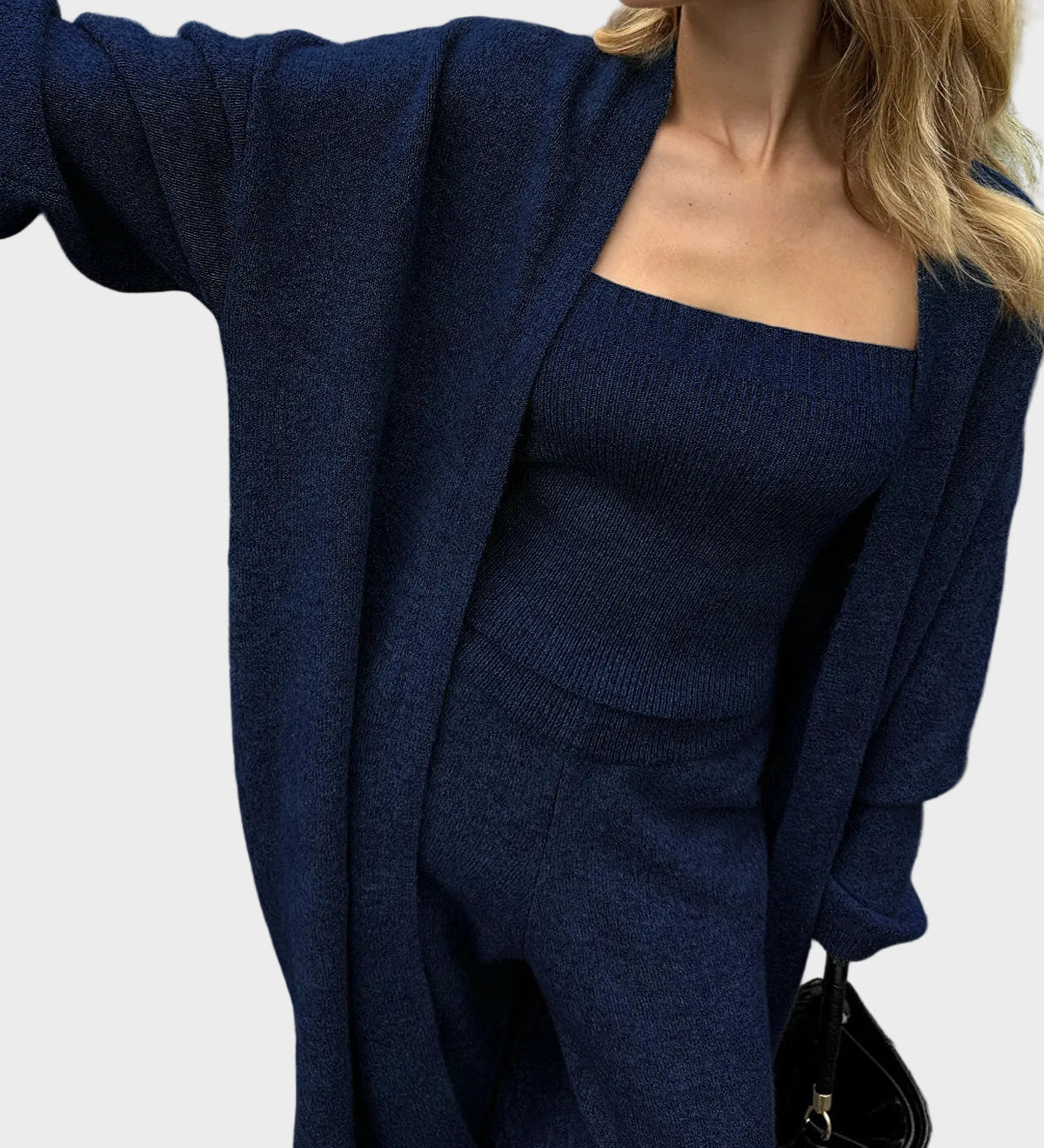 Maurice Πλεκτό Σετ Τριών Τεμαχίων με Μπουστιέ, Ζακέτα και Παντελόνι