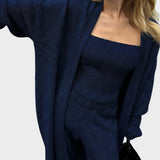 Maurice Πλεκτό Σετ Τριών Τεμαχίων με Μπουστιέ, Ζακέτα και Παντελόνι