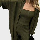 Maurice Πλεκτό Σετ Τριών Τεμαχίων με Μπουστιέ, Ζακέτα και Παντελόνι