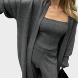 Maurice Πλεκτό Σετ Τριών Τεμαχίων με Μπουστιέ, Ζακέτα και Παντελόνι