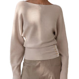 Rina - Πλεκτό Ριμπ Πουλόβερ με Μεταλλικές Λεπτομέρειες (Metal Detail Ribbed Knit Sweater)