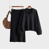 Aster - Σετ Coord από μαλλί Premium - Πουλόβερ με φούστα (Premium Woolen Coord Set - Sweater with Skirt)