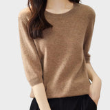 Eureka | 100% Μαλλί Μερινός Μπλούζα Crewneck Μισό Μανίκι