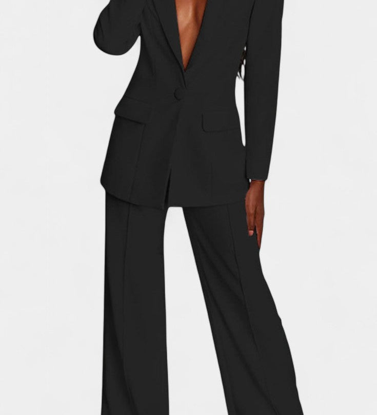 Marnie Σετ Σακάκι Ραμμένο Κατά Παραγγελία και Παντελόνι με Φαρδύ Μπατζάκι