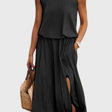 Dianne Αμάνικο φόρεμα με σκίσιμο στο πλάι με χαλαρή σιλουέτα