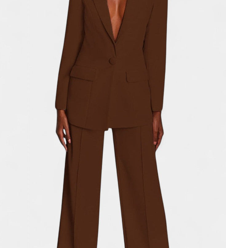 Marnie Σετ Σακάκι Ραμμένο Κατά Παραγγελία και Παντελόνι με Φαρδύ Μπατζάκι