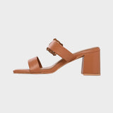 Holly - Πέδιλα ταμπά με διπλό λουράκι και αγκράφες