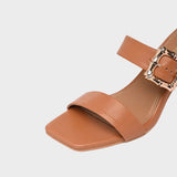 Holly - Πέδιλα ταμπά με διπλό λουράκι και αγκράφες