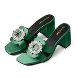 Meredith - Γόβες με σμαραγδί κρύσταλλα (Emerald Crystal Embellished Heels)
