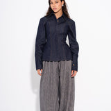 MILA - Εφαρμοστό τζιν πουκάμισο - Μπλε σκούρο (Fitted Denim Shirt - Navy)