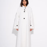Kathy - Μάλλινο Παλτό με Κουμπιά - Λευκό (Kathy - Buttoned Wool Coat - White)