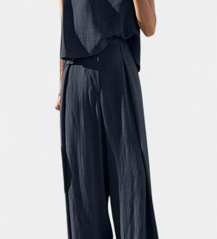 Lauren Σετ Δύο Τεμαχίων με Φαρδύ Παντελόνι