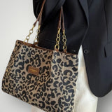 Λεονάρα | Τσάντα Tote με Λεοπάρ Πατίνα