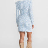 Tevera | Τουίντ Μίνι Φόρεμα με Αντιθετικό Γιακά και Διακοσμητικούς Φιόγκους