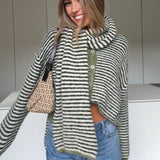Απαλή ριγέ ζακέτα σε χρώμα μάτσα