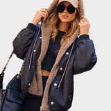 Camara | Oversized Bomber Jacket Campus με Επένδυση από Συνθετική Γούνα