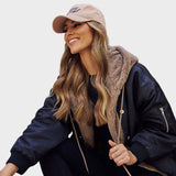 Camara | Oversized Bomber Jacket Campus με Επένδυση από Συνθετική Γούνα