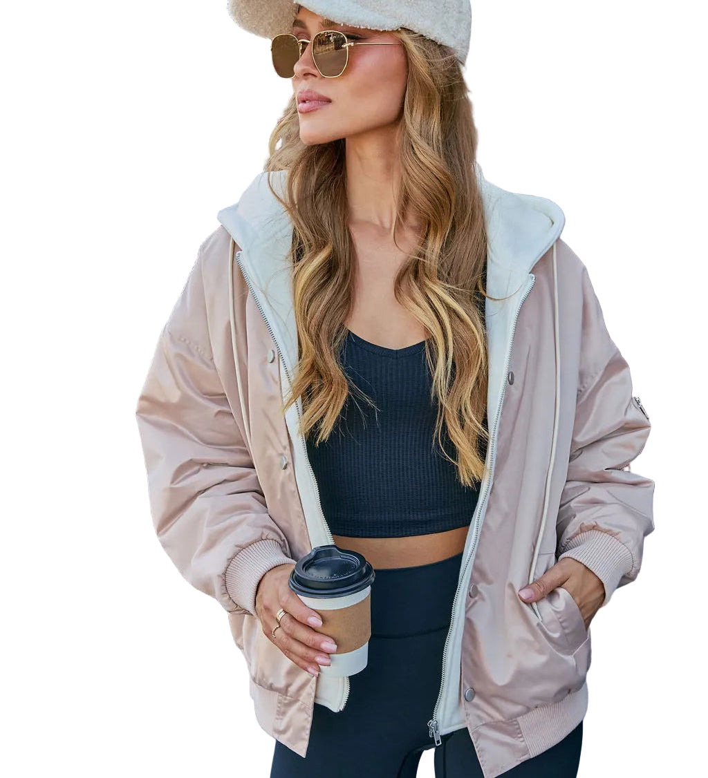 Cassandra - Campus Oversized Bomber Jacket με Κουκούλα (Campus Oversized Hooded Bomber Jacket)