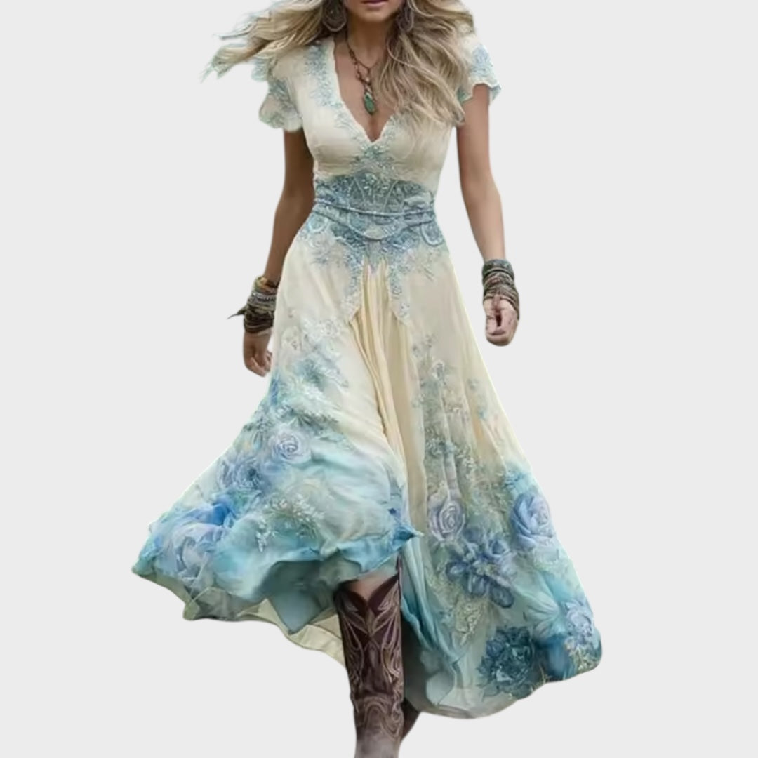 Celestine | Προσαρμοσμένο και ρευστό φλοράλ φόρεμα