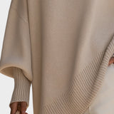 Πλεκτό Πόντσο Πουλόβερ σε Φαρδιά Γραμμή