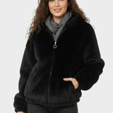 Nancy - Ζακέτα με κουκούλα από φλις teddy με φερμουάρ