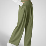 Λούμα | Γυναικεία Φαρδύ Μπατζάκι Παντελόνι - Ψηλόμεσο Πλισέ Σχέδιο