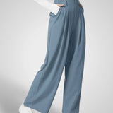 Λούμα | Γυναικεία Φαρδύ Μπατζάκι Παντελόνι - Ψηλόμεσο Πλισέ Σχέδιο