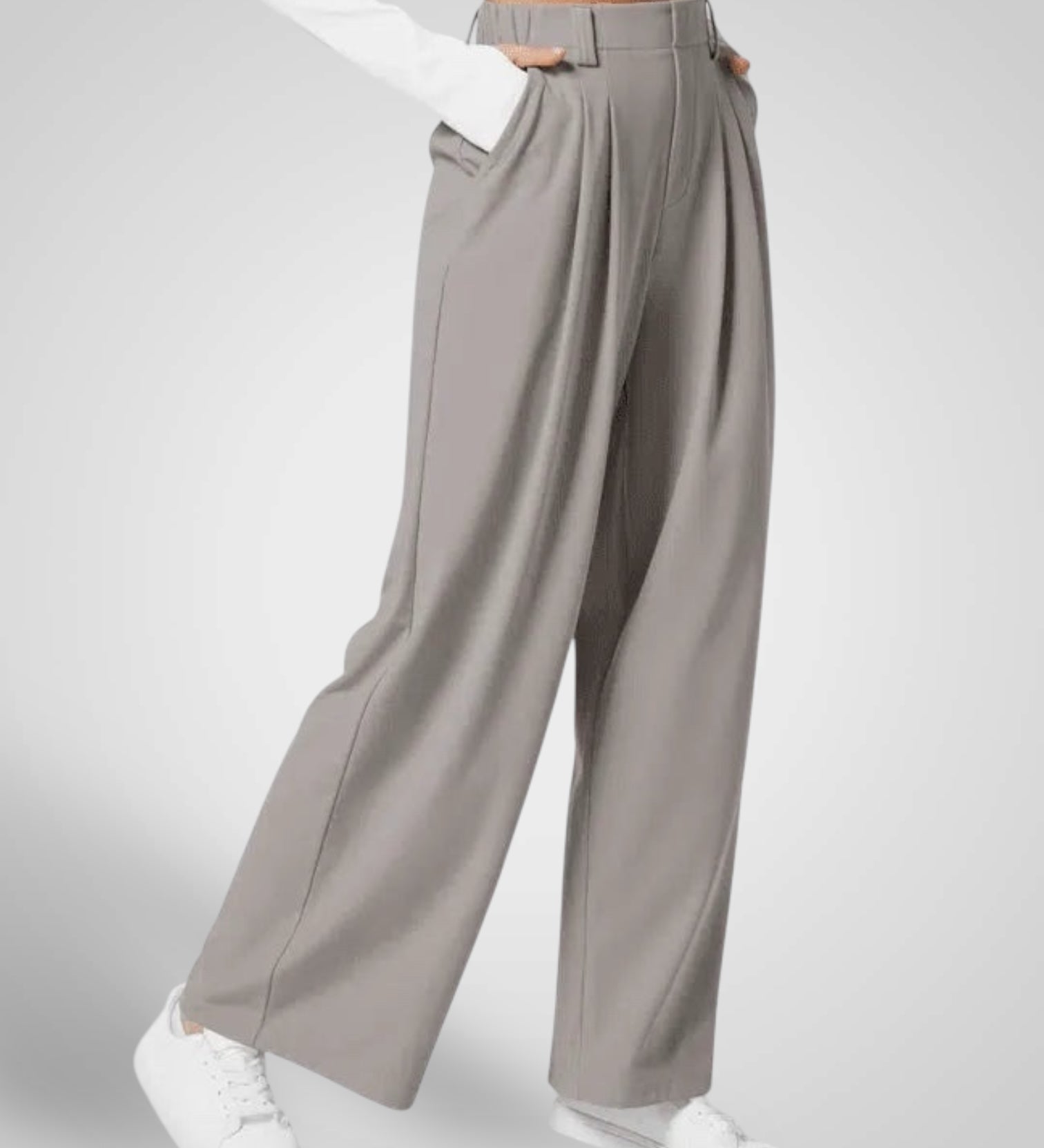 Λούμα | Γυναικεία Φαρδύ Μπατζάκι Παντελόνι - Ψηλόμεσο Πλισέ Σχέδιο