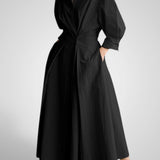 Έλλα | Γυναικεία Μάξι Φόρεμα με Pockets, Buttons, Μακρυμάνικο