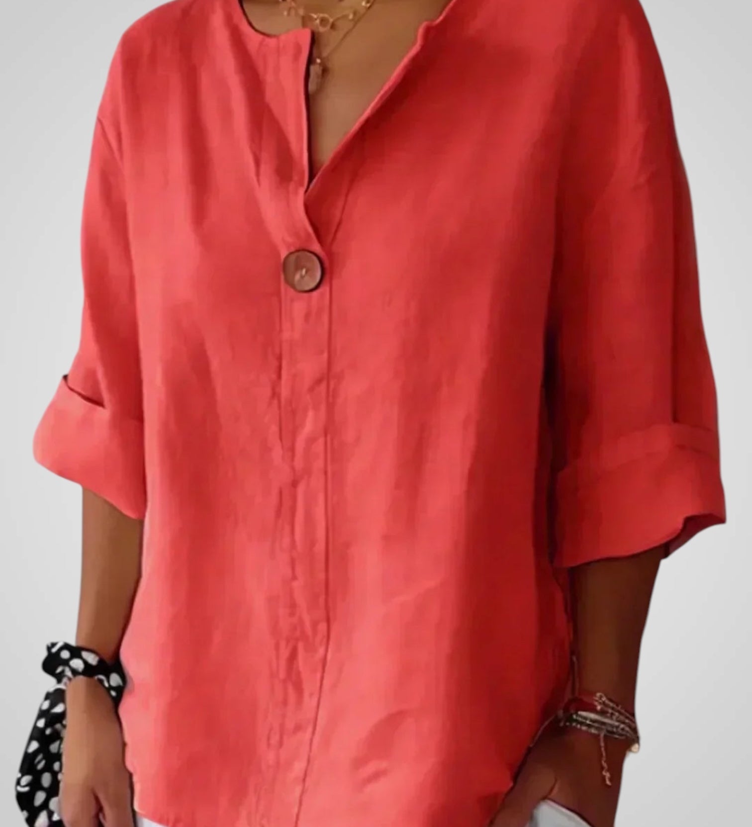 Σαμπρίν | Άνετη Λαιμόκοψη V σχήματος Μπλούζα