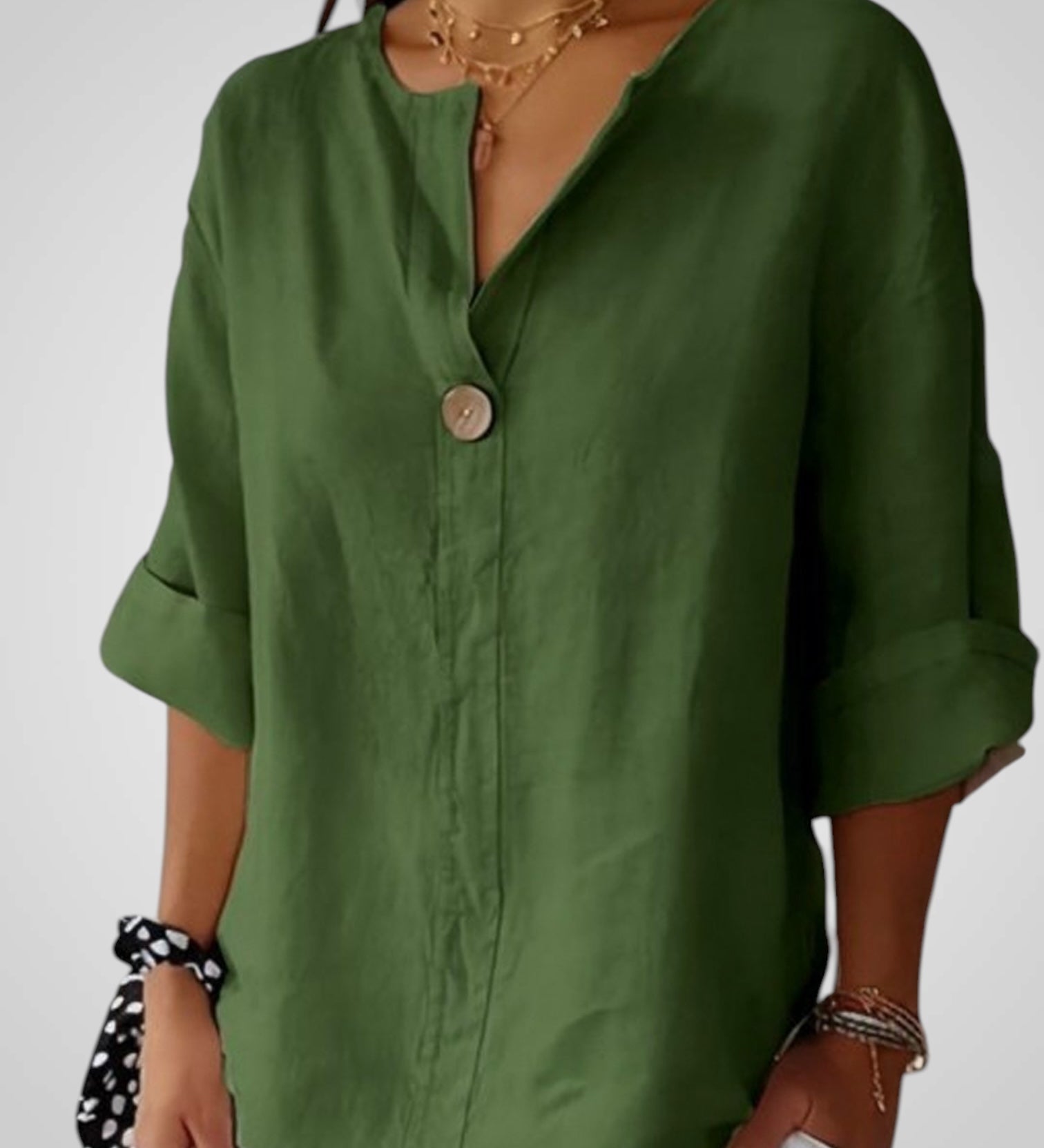 Σαμπρίν | Άνετη Λαιμόκοψη V σχήματος Μπλούζα