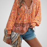 Χόγια | Μπλούζα Bohemian με Λουλούδια